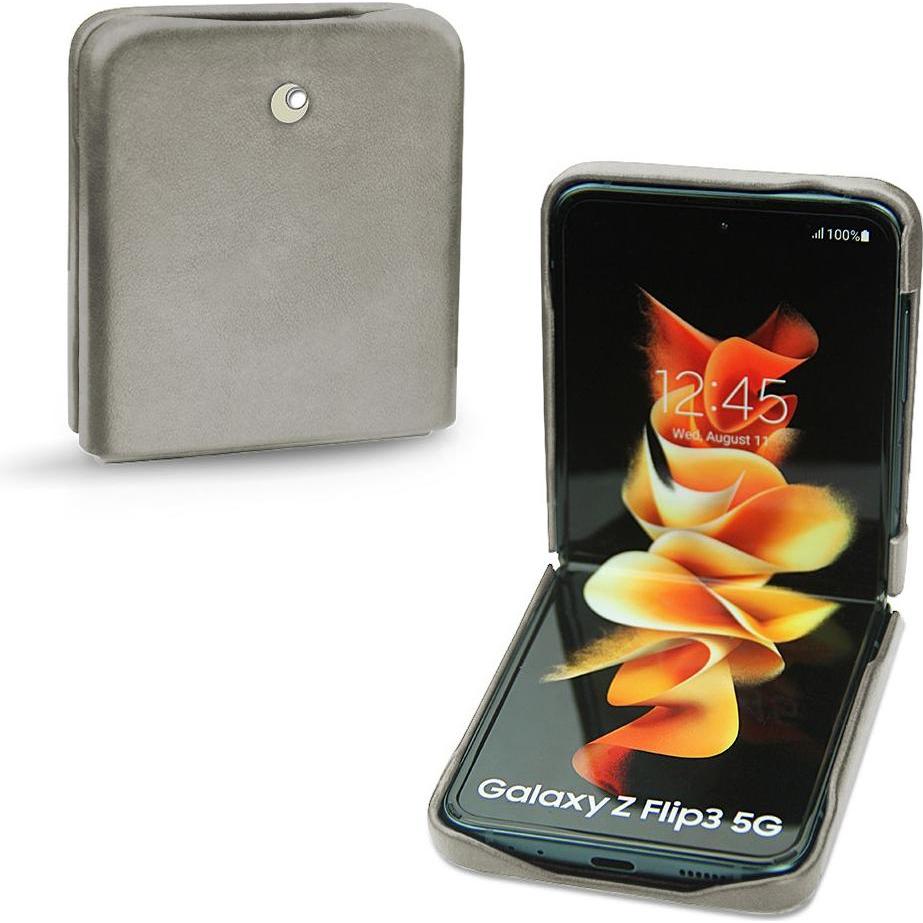Noreve Lederschutzhülle (Samsung Galaxy Z Flip3), Smartphone Hülle, Grau