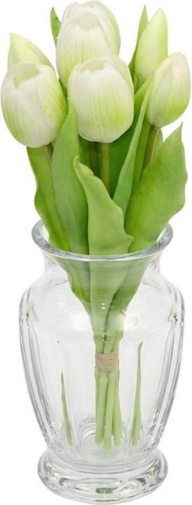 Saska Garden Bukiet 7 Tulipanów Białych 31cm Jak żywych Dekoracja Wiosenna (31 cm)