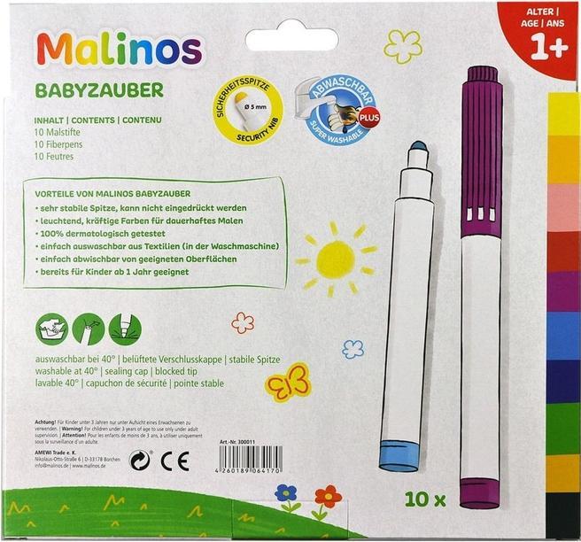Immagine prodotto Malinos Pennarelli magia bambino (Multicolore, 10 x)