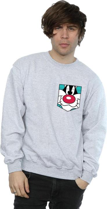 Immagine prodotto Looney Tunes Sylvester Face Faux Pocket Felpa Uomo (XXL)