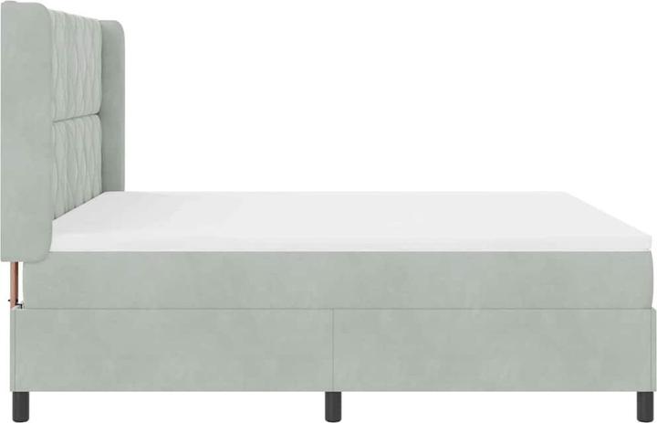 Image du produit vidaXL Boxspringbett Mit Matratze & Led Samt Hellgrau (180 x 200 cm)