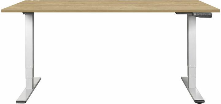 Image du produit Contini höhenverstellbarer Bürotisch 180 x 80 cm Eichendekor / Gestell weiss (180 x 80 cm)