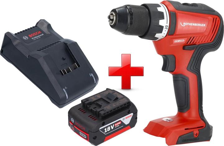 Produktbild Rothenberger RO DD55 Akku Bohrschrauber 18 V 55 Nm Brushless AMPShare + 1x Akku 5,0 Ah + Ladegerät