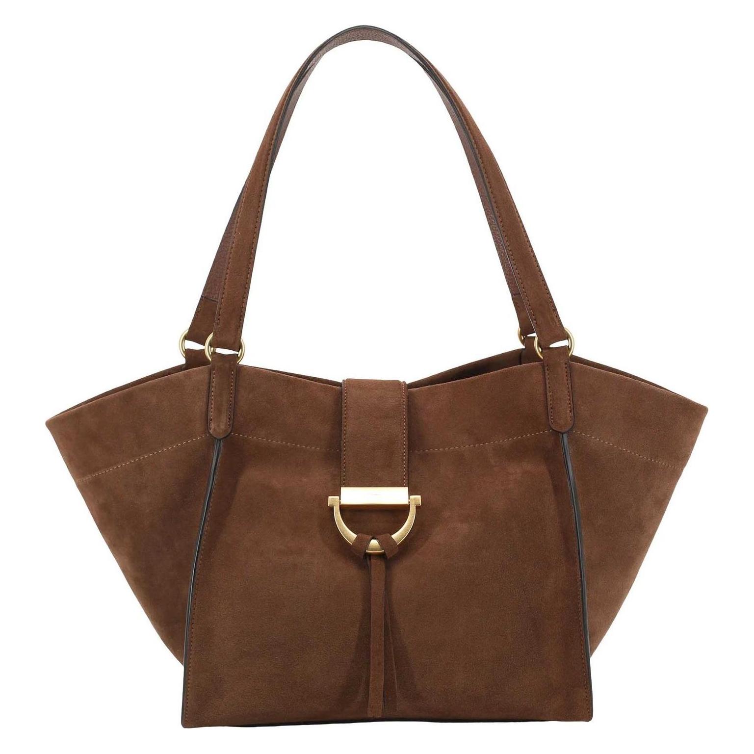 Abro, Damen, Tasche, Leather Suede Shopper Temi, Braun