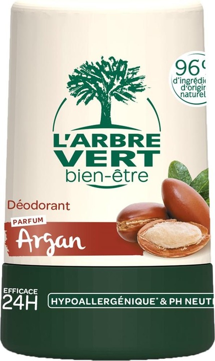 Image du produit L'arbre vert Déodorant Eco Argan & Hamamélis (Roll-on, 50 ml)