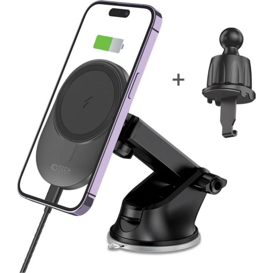 Tech-Protect MM15W-V1 car phone holder with MagSafe 15W inductive charger for cockpit / air vent - b, Smartphone Halteru...