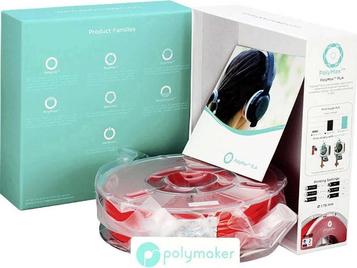 Produktbild Polymaker 70153 - Filament - PolyMAX PLA - rot - 750 g (Tough PLA, 1.75 mm, 750 g, Rot)