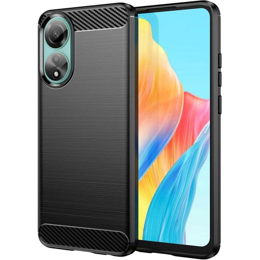 Cover-Discount OPPO A78 4G - Metall Carbon Look Hülle schwarz (Oppo A78), Smartphone Hülle, Schwarz