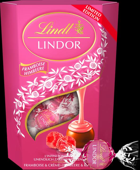 Actual product image Lindt Lindor balls raspberry & cream (200 g)
