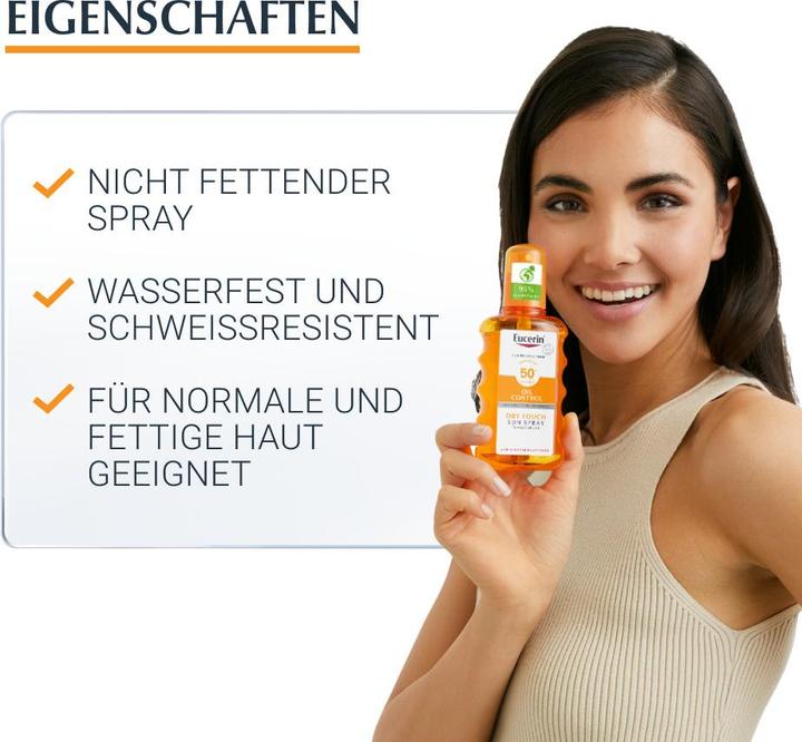 Image du produit Eucerin SUN Body Spray Sensitive Protect Transparent SPF 50+ (Spray solaire, SPF 50, 200 ml, 213 g)