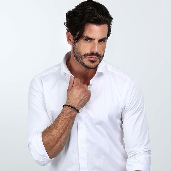 Produktbild Maserati Leather Armband (21.70 cm, Edelstahl, Leder)