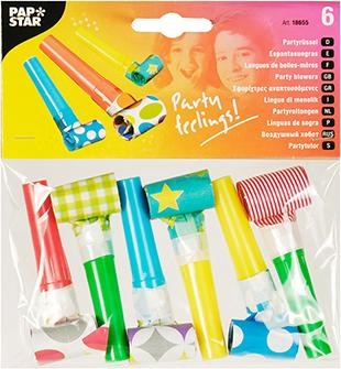 Actual product image Papstar Party whistle 6er set