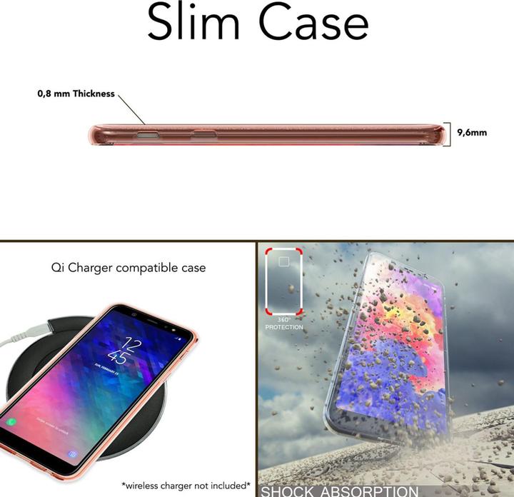 Actual product image Nalia Glitter cell phone case 360 degrees (Samsung Galaxy A6+)