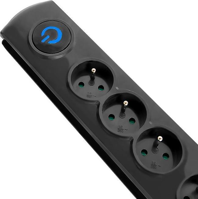 Actual product image Qoltec 50105 Voltage protection 4 AC outputs (4x, CEE 7/16, 2.50 m)