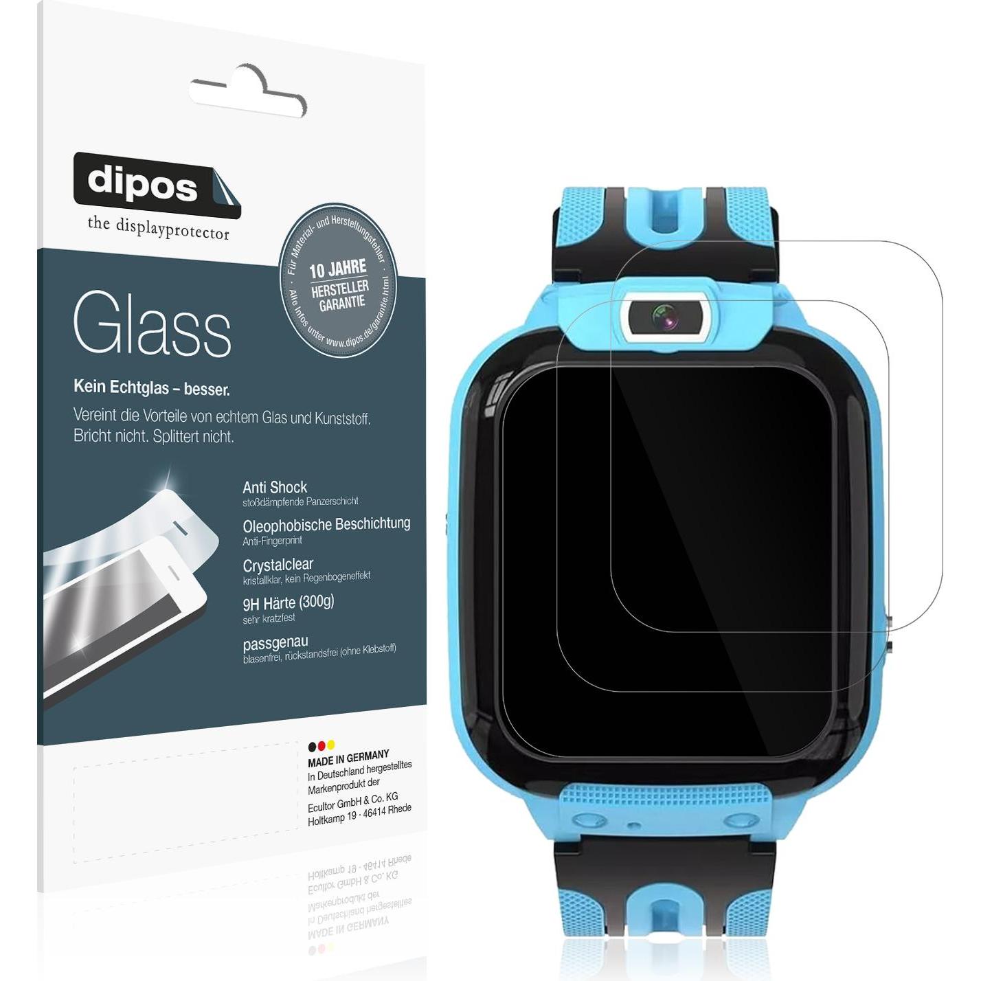 Dipos Anti-Shock Displayschutz 9H, Smartwatch Schutzfolie, Transparent