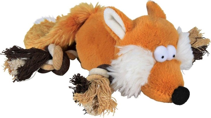 Actual product image Trixie Fox with rope (Plush toy dog)