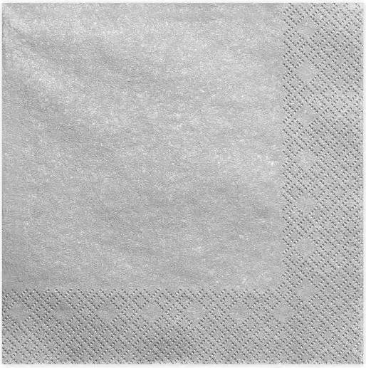 Produktbild Partydeco Napkins, 3 layers, silver metallic, 33x33cm (1 pkt / 20 pc.) (20 Stück)