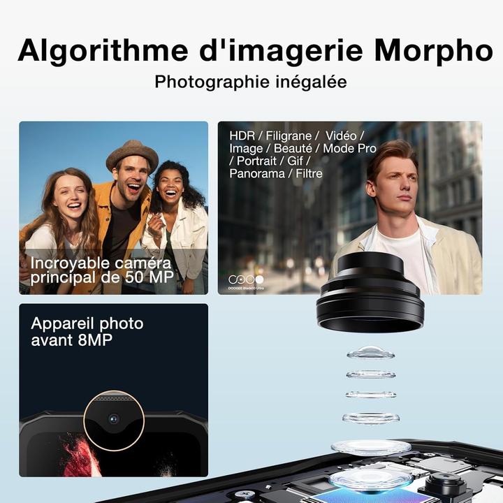 Actual product image Doogee Ultra-Thin Unbreakable Android 14 Smartphone with 50 MP Camera and 5150 mAh Battery (256 GB, 6.56", Dual SIM)