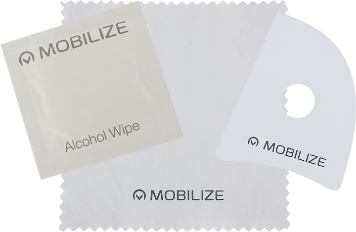 Actual product image Mobilize Black frame glass (1 Piece, Huawei P20 Lite)