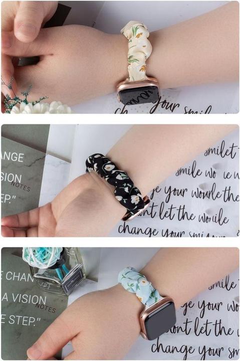 Actual product image Hurtel Fabric Watch 7 band 7/6/5/4/3/2 / SE (41/40 / 38mm) strap bracelet bracelet with elastic blue
