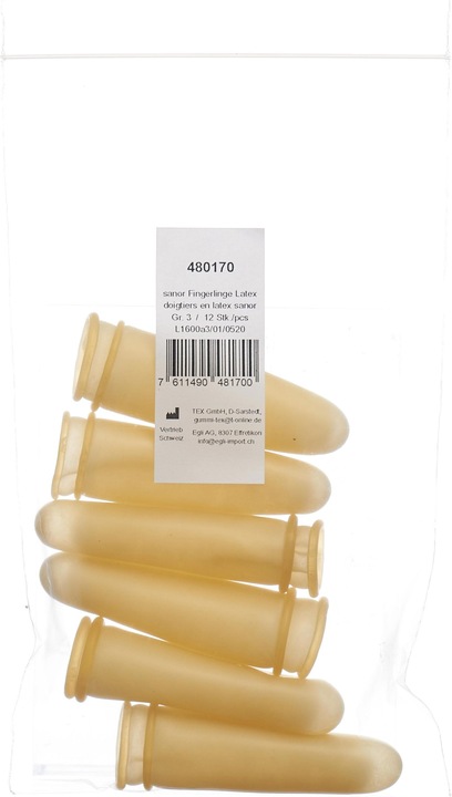 Produktbild Sanor Fingerling Latex Grösse 3 gepudert leicht (0.07 m)