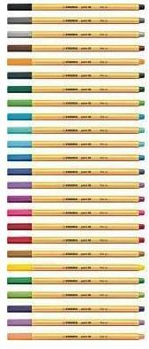 Produktbild STABILO point 88 Fineliner (Rot, Grün, Lila, Schwarz, Blau, Violett, 6 x)