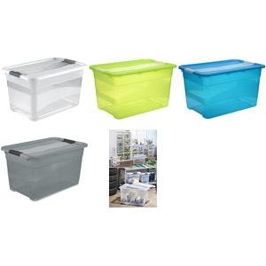 keeeper, Aufbewahrungsbox, Aufbewahrungsbox ""cornelia"", 52 Liter, crystal-grey transparent, mit Deckel, Deckel mit Sch...