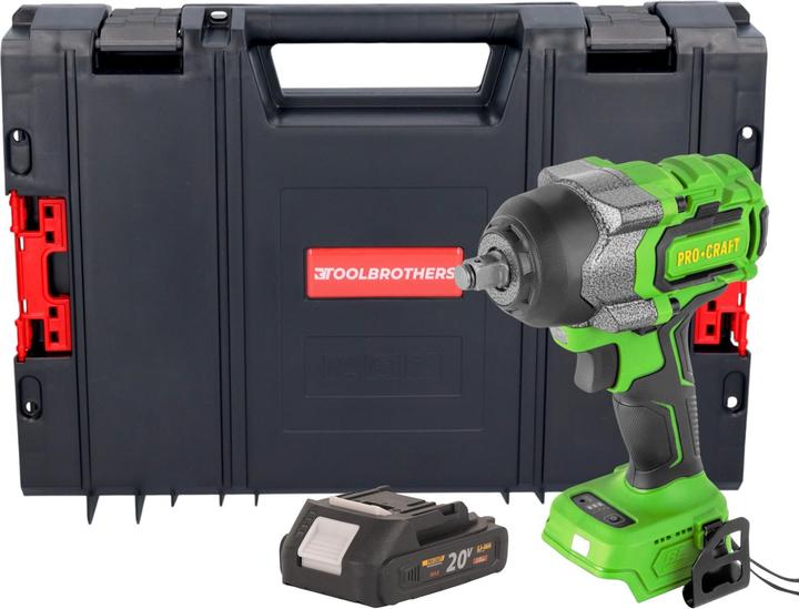 Produktbild Procraft PWA36bb Akku Schlagschrauber 20 V 850 Nm 1/2" Brushless + 1x Akku 2,0 Ah + RHINO Toolcase (Schlagschrauber)
