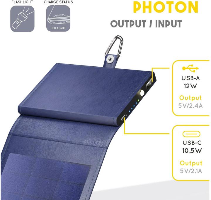 Produktbild Sunslice Tragbares 4W Photon-Solar-Ladegerät (4000 mAh, 4 W, 20 Wh)