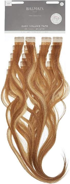 Actual product image Balmain Tape Extensions Volume Human Hair 20 Pieces 40cm Length Color Very Light Gold Blonde 10g (9.8G Very Light Gold Blonde, 40 cm)