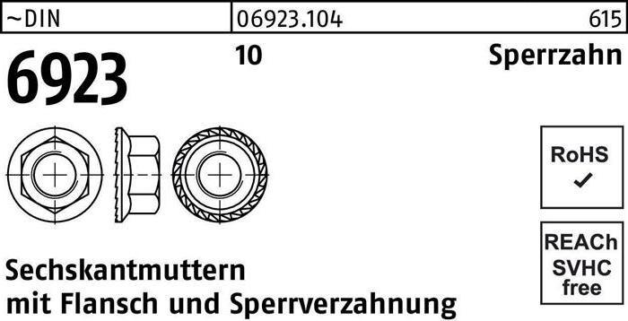 Produktbild Sechskantmutter DIN 6923 m.Flansch M 20 10 Sperrverzahnung (M20)