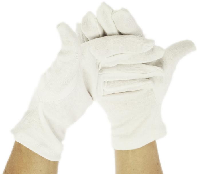 Image du produit Gant en coton blanc (paire) taille M (8), longueur 24 cm (M)