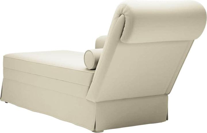 Actual product image vidaXL Chaise longue with bolster and right armrest cream velvet
