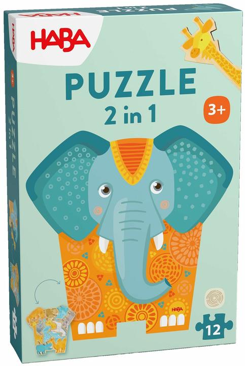 Haba Puzzle 2in1 éléphant 12 pièces (12 pièces)