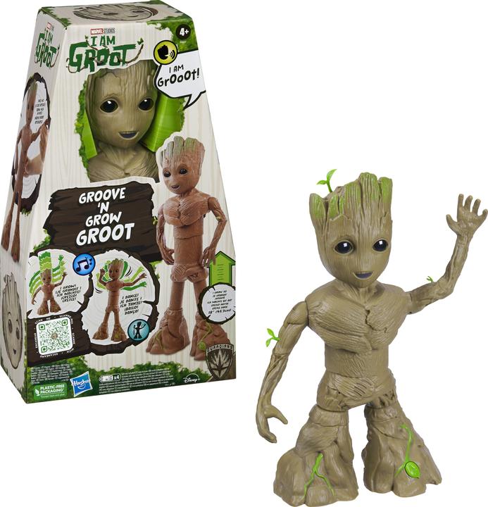 Image du produit Hasbro Marvel Studios Je suis Groot Groove 'N Grow Groot, figurine interactive de 34 cm, super-héros