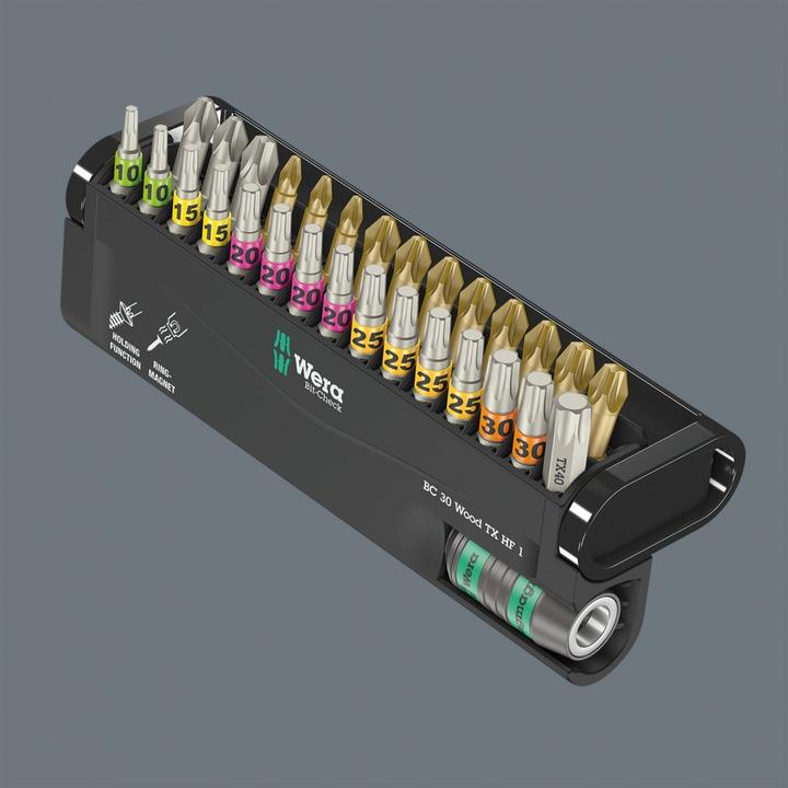 Produktbild Wera Bit-Check 30 Wood TX HF 1 (TX15, TX20, TX25, TX30, TX40, PZ3, PH3, PH2, PZ2, PZ1, TX10)