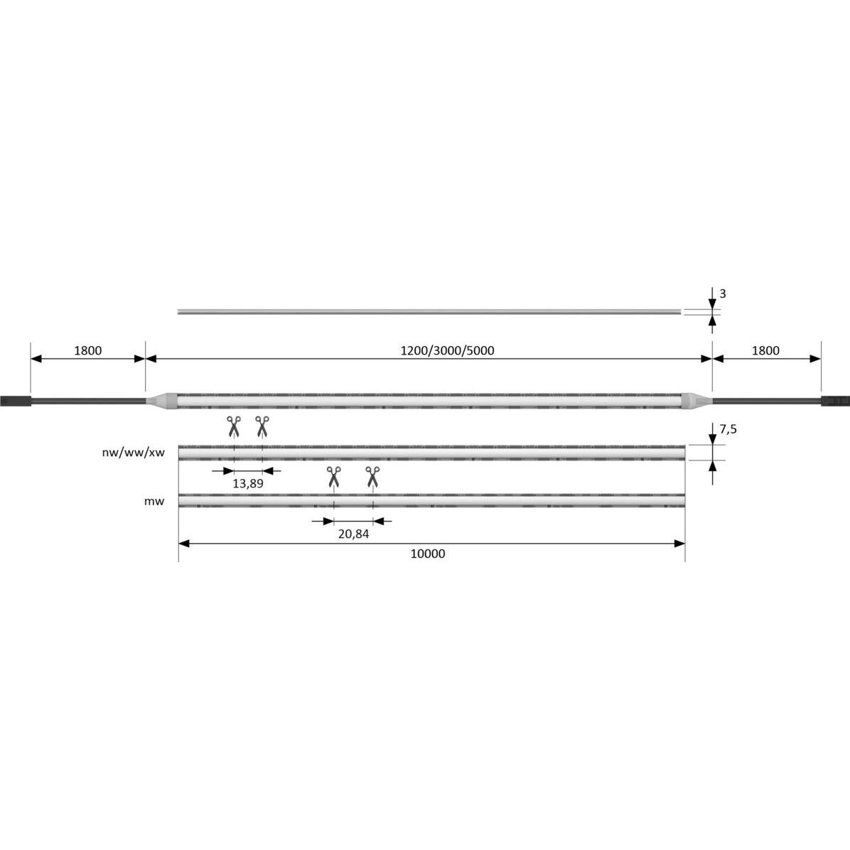 Thumbnail - Halemeier, LED Streifen, LED Bänder Versa Linear 600 12 V (Neutralweiss, 120 cm, Indoor)