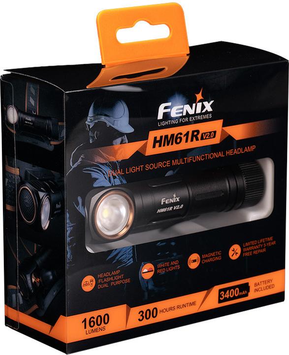 Actual product image Fenix Headlamp HM61R V2.0 Black (1600 lm)