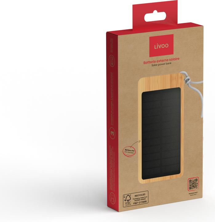Produktbild Livoo Solarstrombank 10 000 mAh (10000 mAh, 12 W, 12 Wh)