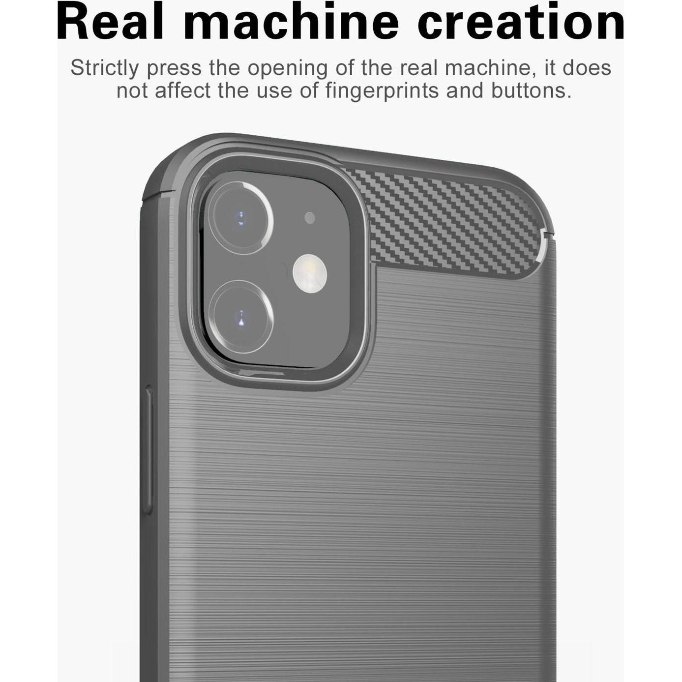 Thumbnail - Cadorabo TPU Ultra Slim carbon edelstahl Kombi Cover (Apple iPhone 12 mini), Smartphone Hülle, Grau