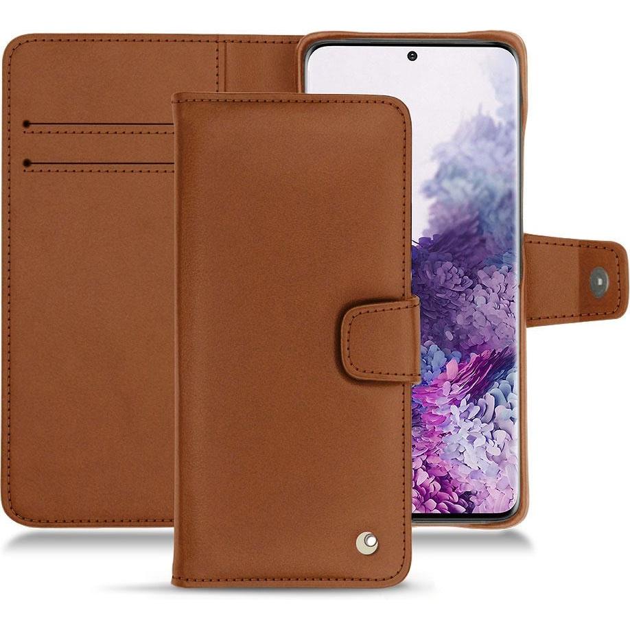 Noreve Lederschutzhülle Wallet (Samsung Galaxy S20+), Smartphone Hülle, Braun
