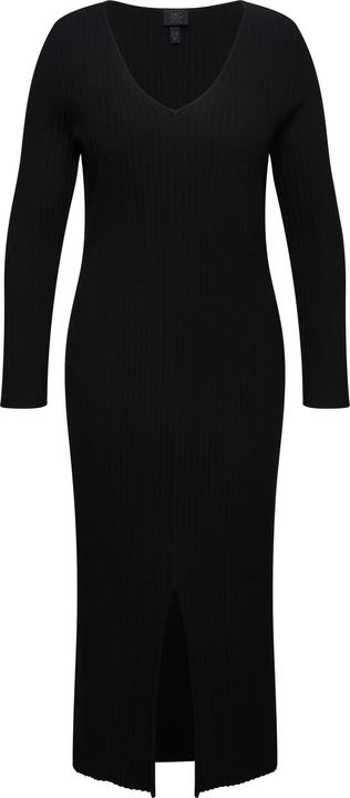 Produktbild Ulla Popken Maxi-Strickkleid, Rippstrick, Slim, V-Ausschnitt, Langarm (50, 52)
