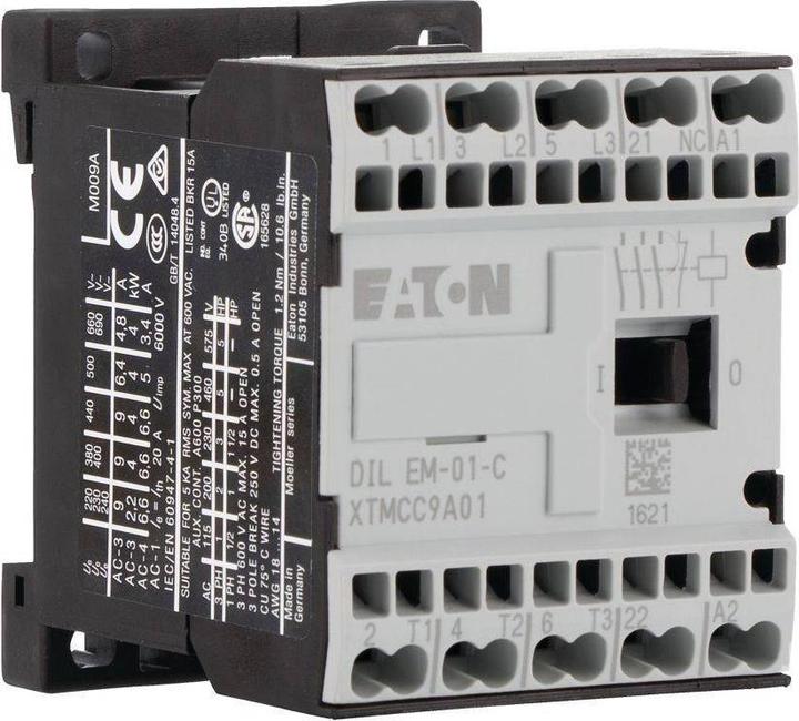 Actual product image Eaton Electric GmbH Power contactor AC-3/400V 4kW 3p DC DILEM-01-G-C