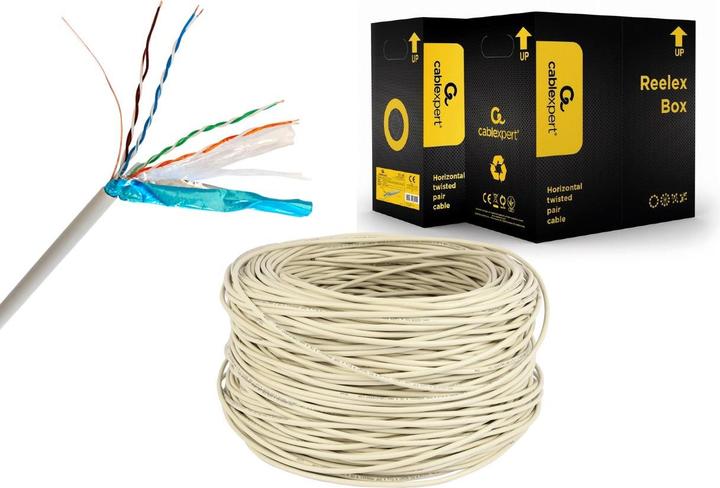 Produktbild Gembird installation cable FTP, cat. 6, CCA, 305m, gray (F/UTP, CAT6, 305 m)