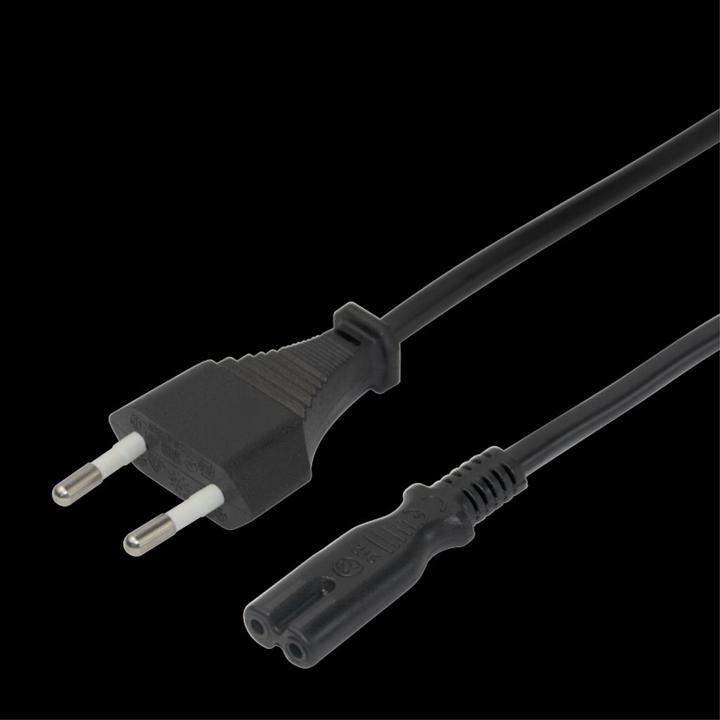 Actual product image Deltaco Power cable CEE 7/16 - C7, 3m - Black (3 m)
