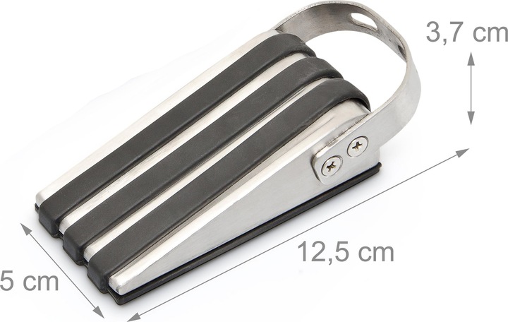 Actual product image Relaxdays Doorstop stainless steel (2 Piece, 5 x 12.5 x 4 cm)