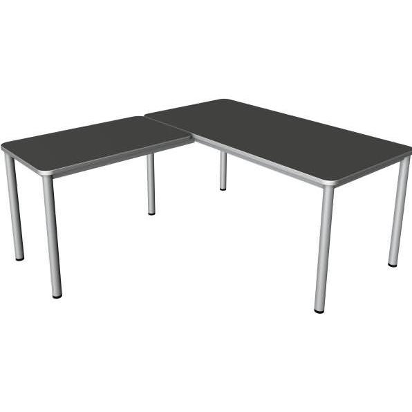 Kerkmann, Schreibtisch, Schreibtisch + Anbautisch Prime 160x80/100x60cm anthrazit