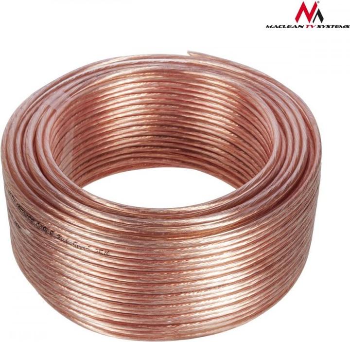 Image du produit Maclean Bobine de câble haut-parleur 2x1,5mm² 50m (Transparent) (50 m, 3 mm²² mm)