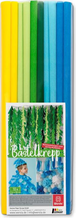Immagine prodotto Werola Carta crespa Maritime colori assortiti 31 g/mq 10 rotoli (31 g/m², 10 x)