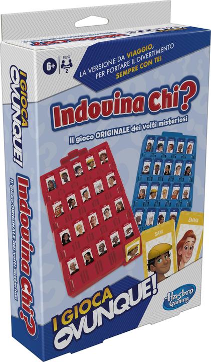 Productafbeelding Hasbro Gaming Wie is het? Compact, het originele raadspel voor kinderen, reisspel voor 2 spelers, overal plezier (Italiaans, 2 Spelers)